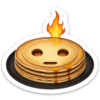 one single burned pancake with no face sticker