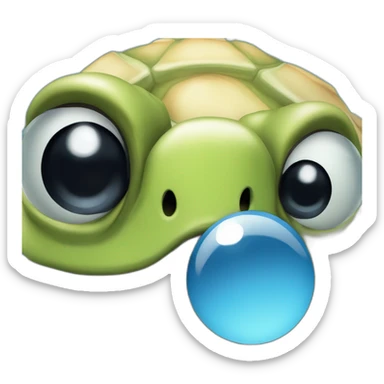 Tortuga graciosa mirando a cámara sonriendo y guiñando un ojo sticker