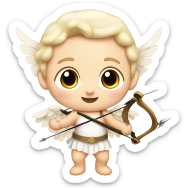 Pale cute cupid baby with arrow sticker