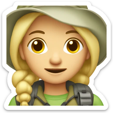 Cute  blonde hiking woman sticker