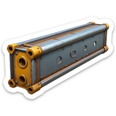 Clean metal beam, unweathered steel, no rust, no damage, industrial style, smooth surfaces, high-quality PBR game asset, no detailed more simple sticker