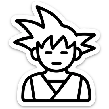 Goko character in a modern icon style, clean lines, simple shapes, minimal color palette, suitable for app icon or logo sticker