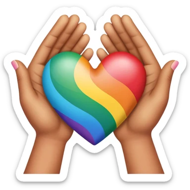 Manos coloridas formando un corazón  sticker