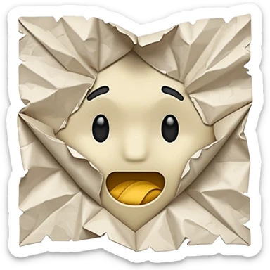 crumpled paper sticker