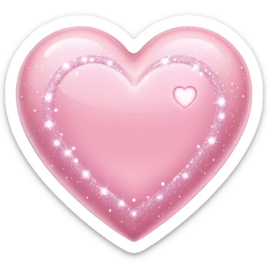 baby pink heart with sparkles sticker