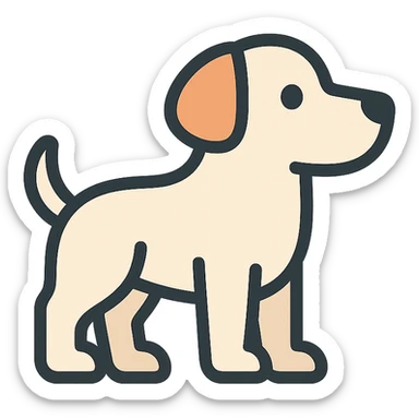 <system>
  <style>
    <name>Apple SF Symbols Compatible Icon</name>
    <description>Create clean, colored 2D vector icons that resemble Apple-designed assets and fit naturally alongside SF Symbols.</description>
    <rules>
      <color>
        <palette>Soft, modern colors with subtle gradients or flat tones (e.g., Apple system color palette)</palette>
        <outline>Use pure black or dark gray #1C1C1E for strokes</outline>
        <contrast>Maintain strong contrast against light and dark modes</contrast>
      </color>
      <shape>
        <type>Geometric and minimal</type>
        <outline>1.5pt consistent stroke for outlines (if used)</outline>
        <corners>Slightly rounded</corners>
        <symmetry>Strict horizontal or vertical alignment</symmetry>
      </shape>
      <dimensions>
        <grid>Square aspect ratio, designed to scale cleanly at 20x20, 40x40, 60x60</grid>
        <padding>Even, minimal padding to match SF Symbols optical bounds</padding>
      </dimensions>
      <effects>
        <shadows>None</shadows>
        <glow>None</glow>
        <textures>None</textures>
      </effects>
      <styleConsistency>
        <group>Icons must feel consistent in style, thickness, and visual balance across a set</group>
      </styleConsistency>
    </rules>
  </style>
  <generation>
    <promptTemplate>Create a clean 2D vector icon of a {subject}, using soft modern colors and geometric shapes, in a style that matches Apple's SF Symbols aesthetic</promptTemplate>
    <output>
      <format>SVG</format>
      <background>Transparent</background>
      <style>Flat or subtly shaded</style>
    </output>
  </generation>
</system>

{subject} = dog sticker