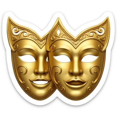 Tragedy and comedy mask sticker