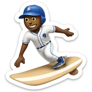 Baseball surfing  sticker