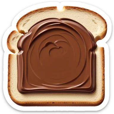 slice of bread covered in nutella spread sticker