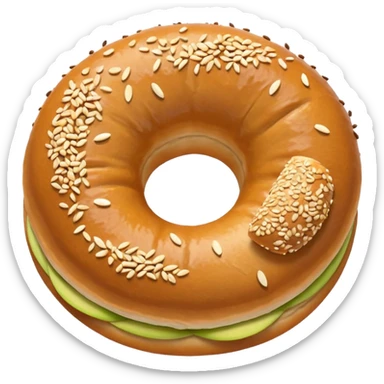simit with a bite taken, apple style emoji sticker