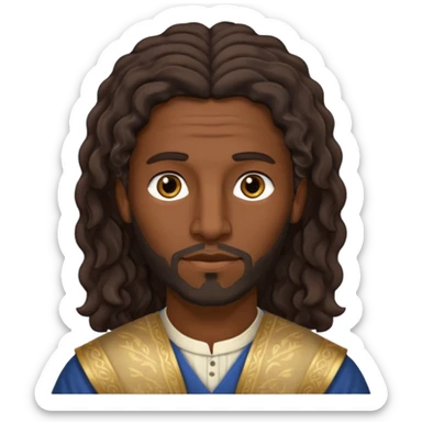 boaz - arab man from the bible no headdress with hair  sticker