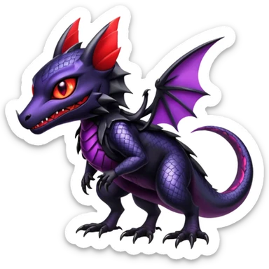 Shiny Epic Badass Edgy Dark Gothic Noibat-Salandit-Litten-Hybrid sticker