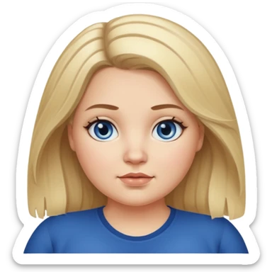 fat white girl long light brunette / blonder8 hair girl with darker roots in her hair middle part and dark blue eyes that's not really tan but not pale sticker