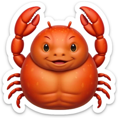 fat British person on holiday with a bright red sunburn all over his body, like a lobster or tomato sticker