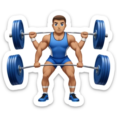 powerlifter with blue shorts perfoming deadlift sticker