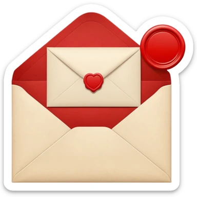 Cream-colored romantic Letter Envelope  sticker