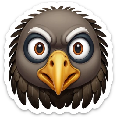 vulture - but in a funny comical way - can the vulture be making a face? sticker