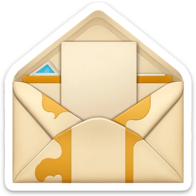 Light cream color The envelope of the romantic  Letter sticker