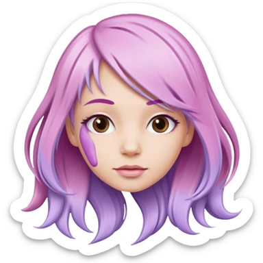 tubes of pastel pink and lilac hair dye, with a bit of dye coming out sticker