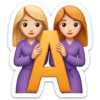 Create two letters, N and Y, in the shape of sisters.  sticker