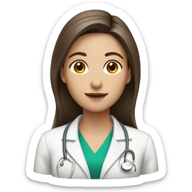 pharmacist brown hair female sticker