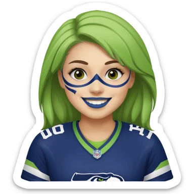 seahawks fan female sticker