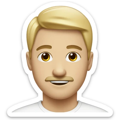 White kid with a short black mustache and a a side part the hair must be black sticker