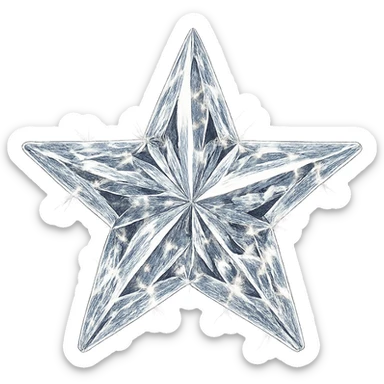 mini star with a crystal texture, glamorous and stylish sticker