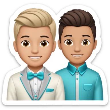 Quinceañera makeover of the boy and before after picture about the boy getting a new look for his Quinceañera sticker