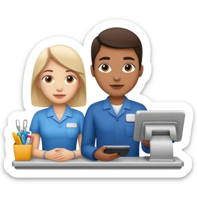 cashier and a person sticker