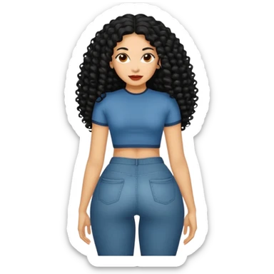 Uma mulher negra da pele clara com cabelo cacheados bem longo até a bunda  sticker