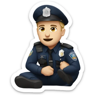 Mad Caucasian Police officer takes a knee sticker