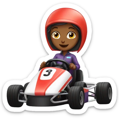 Girl on karting sticker