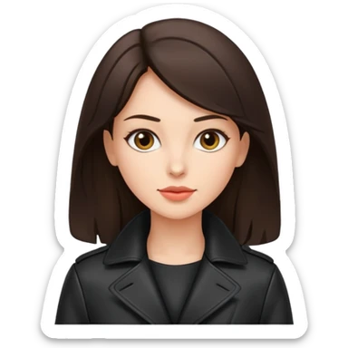 brunet in cuir coat sticker