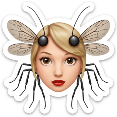 taylor swifts face on a mosquito  sticker