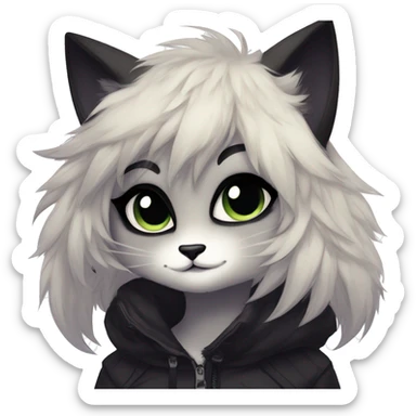 Edgy sharp anthro tomboy black cat animal furry by Falvie, LiLaiRa, griffsnuff, AngieWolf sticker