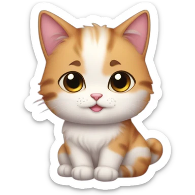 Wearing tutu Chubby calico cute baby cat sticker