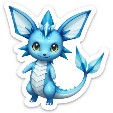 Lumineon-Vaporeon-Glaceon-Dragonair-Fakémon-hybrid-creature (full body)  sticker