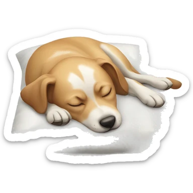 dog sleeping on pillow sticker
