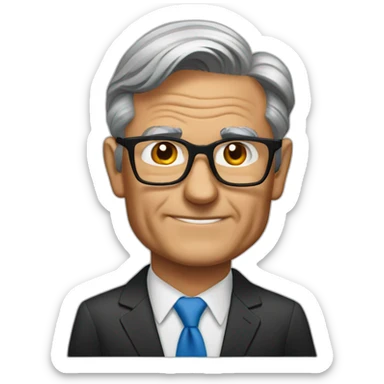 jerome powell, fed chair, wearing glasses sticker