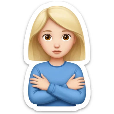 Girl folding her arms  sticker
