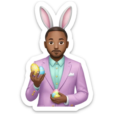 Easter Bunny that looks like Kendrick Lamar sticker