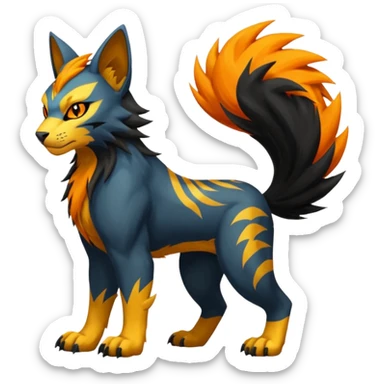 Manectric-Luxray-Bobcat-Fakémon-fusion-animal-creature, full body  sticker