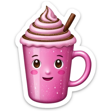 Pink sparkly mocha sticker