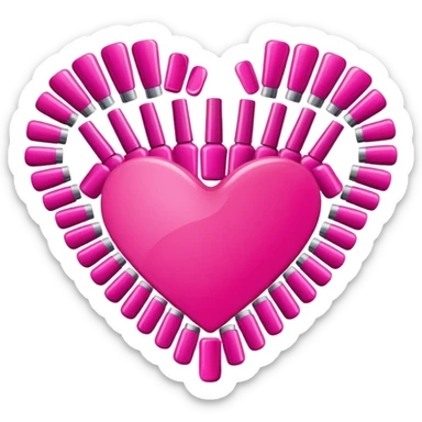 Create an icon using things you would find in a nail salon; use pink tones. sticker