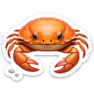 Meme-Worthy Cute Sleeping Baby Crab Portrait Emoji, Head and body resting peacefully with a contented smile, showcasing a petite, delicately armored form and eyes gently closed in serene slumber, Simplified yet adorably endearing features, highly detailed, glowing with a soft, drowsy coastal light, high shine, relaxed and utterly lovable, stylized with an air of playful laziness, soft glowing outline, capturing the essence of a sleeping baby crab that feels destined to become the next viral icon of adorable rest! sticker