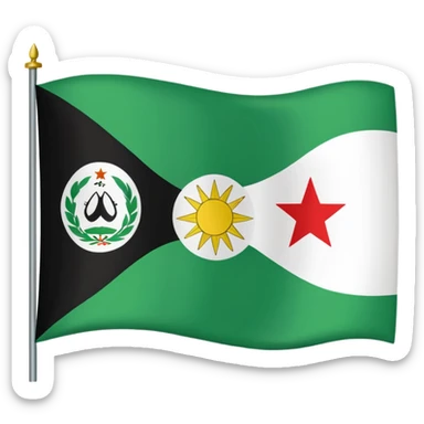 Just do a simple flag I want to put in my bio. Have u seen the panjshir flag do that it’s not in the emojis but make it exactly like the picture don’t add anything else. something on the middle search it up and make it in a shape of flag like the emojis no it’s goes like green on  sticker