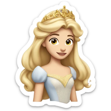 Princess Aurora with gold tiara  sticker