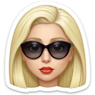 Lady Gaga with iconic blonde hair and sunglasses sticker