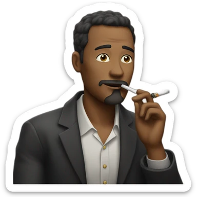 Emoji smoking cigarrete sticker